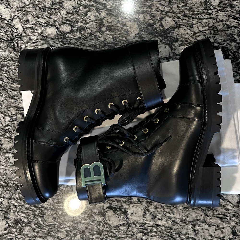 Balmain Ranger Leather Combat Boots - 40 - Picture 4 of 15